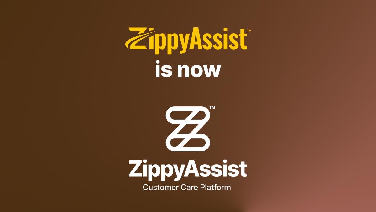 Graphic showing new ZippyAssist logo - intersecting shapes that form a "Z".